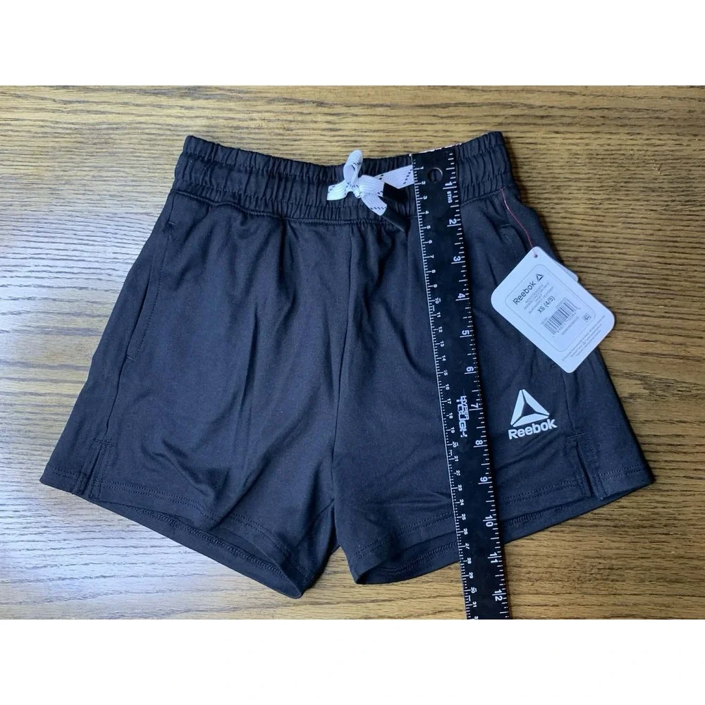 2 Pack Reebok Girls Athletic Gym Shorts  Gray & Black XS (4-5) Activewear NWT